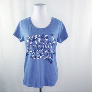 Jack Wills blue short sleeve floral crewneck tee